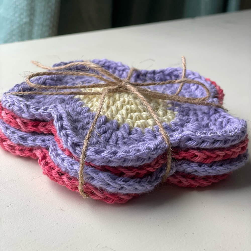 Crochet Flower Coasters